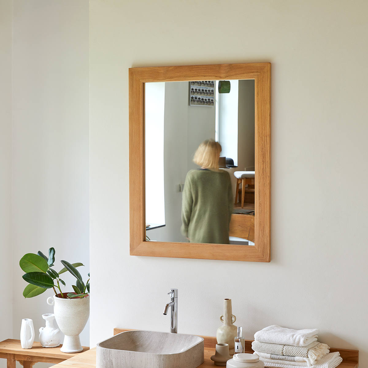 Miroir Teck Tona brut 90x70 Miroir Teck Tona brut 90x70