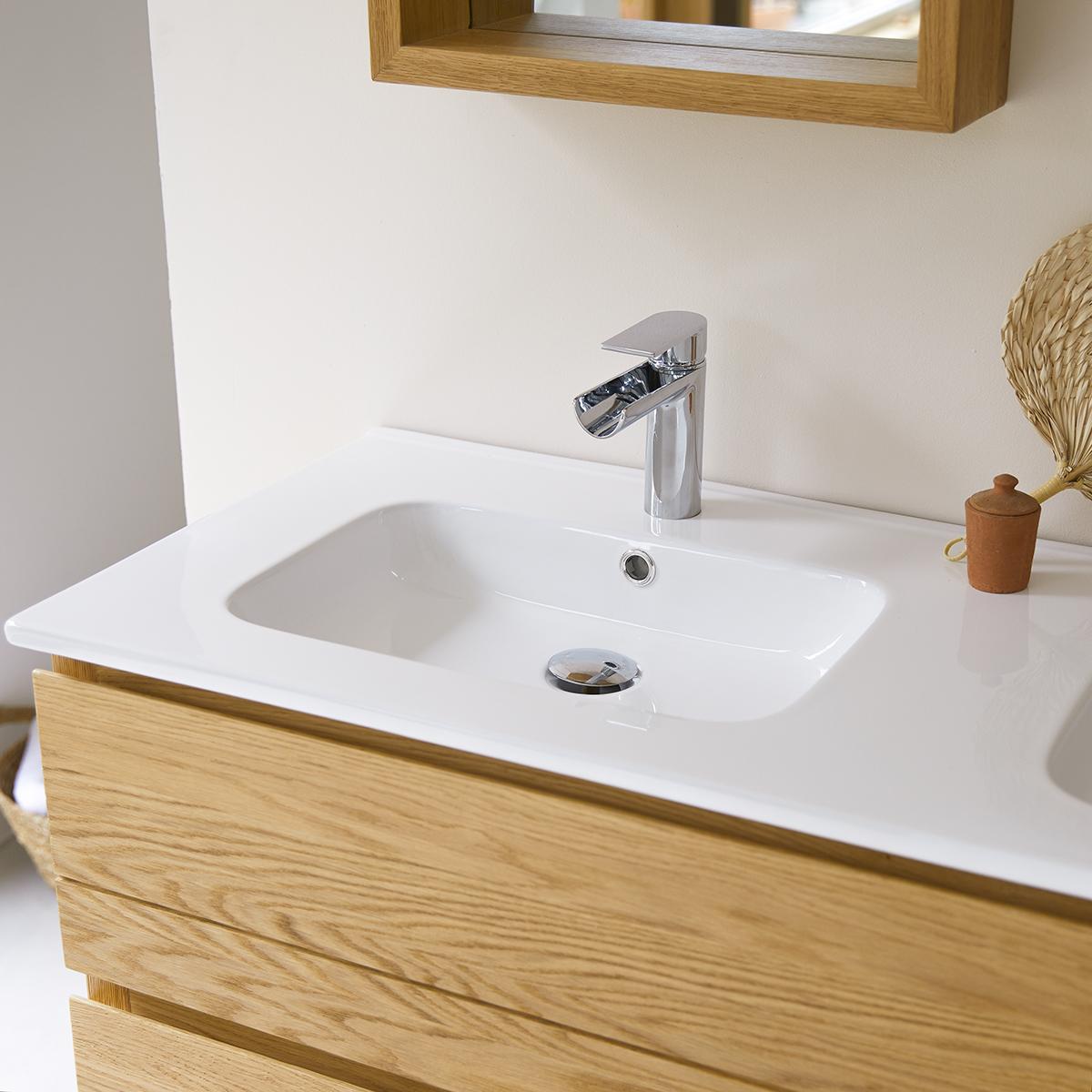 Mobili da bagno in quercia massello con lavabi in ceramica 120 Easy Mobili da bagno in quercia massello con lavabi in ceramica 120 Easy