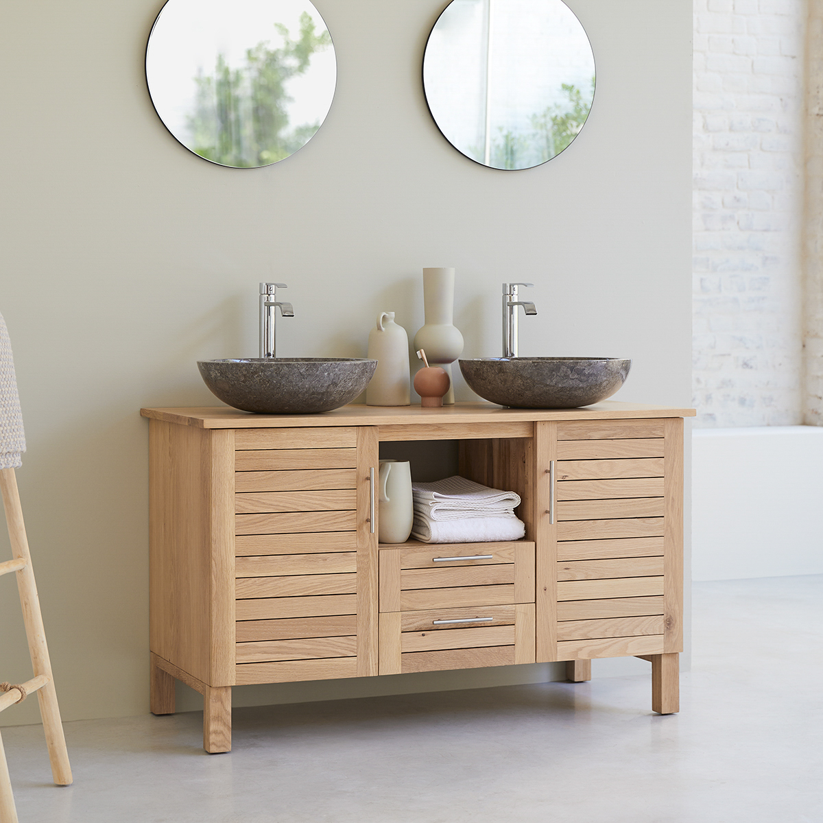 Mueble de baño de roble macizo 125 Soho Mueble de baño de roble macizo 125 Soho