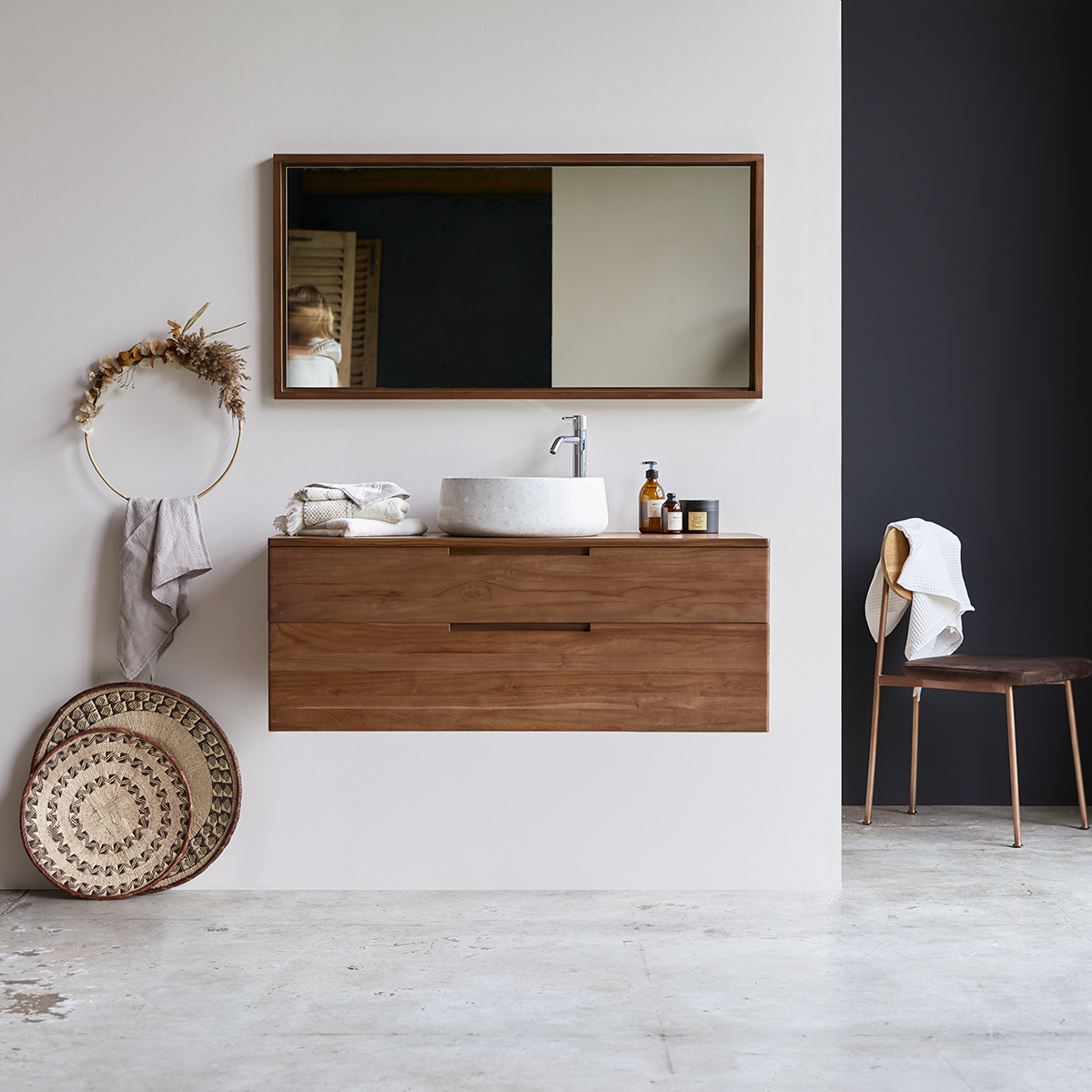 Mueble de baño en teca maciza 115 Baker Mueble de baño en teca maciza 115 Baker