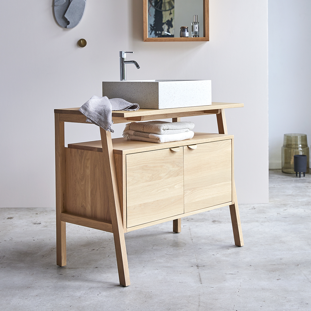Mueble de lavabo de roble 90 Pola Mueble de lavabo de roble 90 Pola