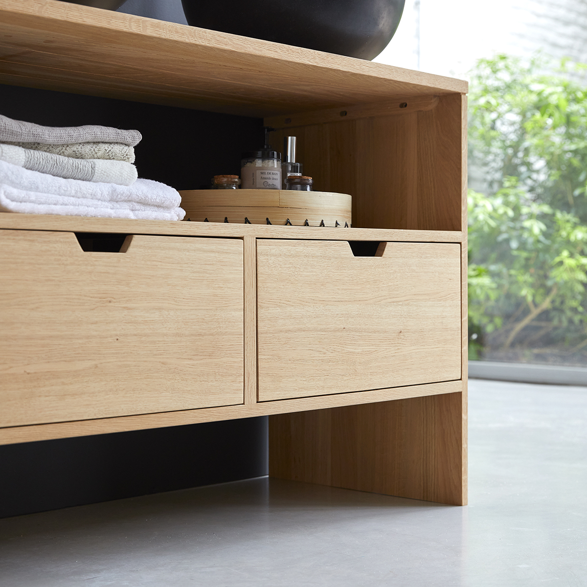 Mueble de lavabo de roble macizo 110 Kwarto Mueble de lavabo de roble macizo 110 Kwarto