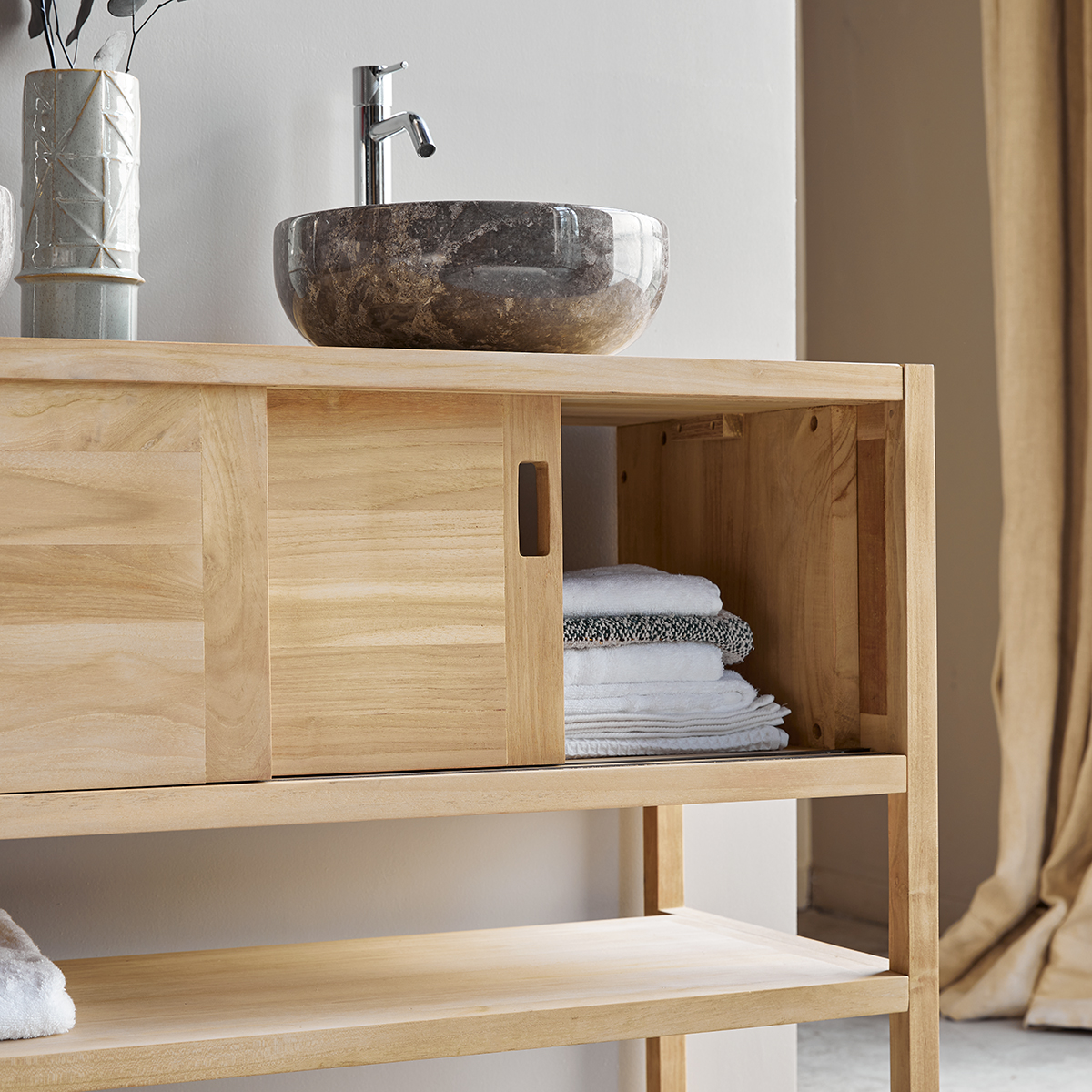 Mueble de lavabo de teca maciza natural 120 Arty Mueble de lavabo de teca maciza natural 120 Arty