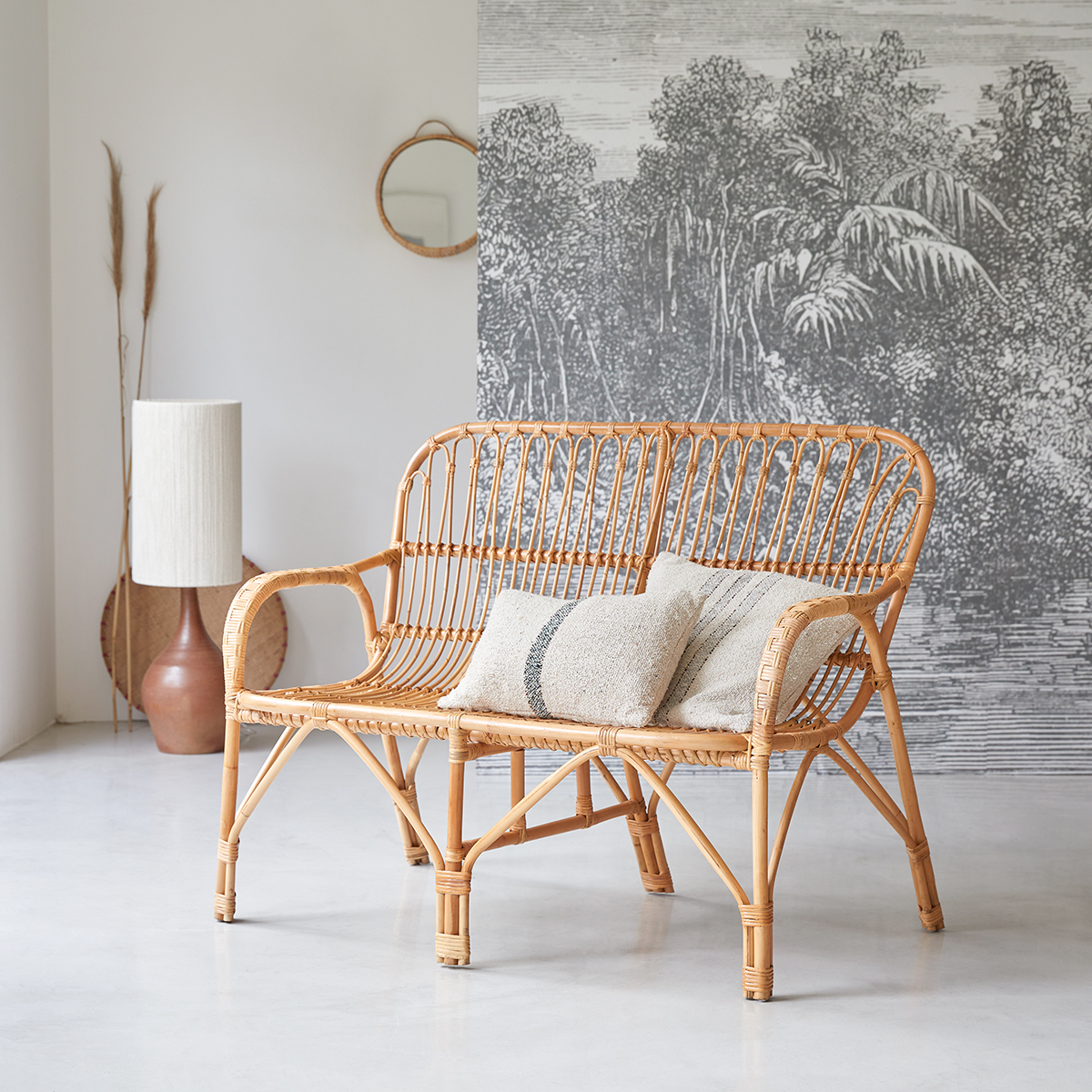 Natural Rattan Double Armchair Natural Rattan Double Armchair