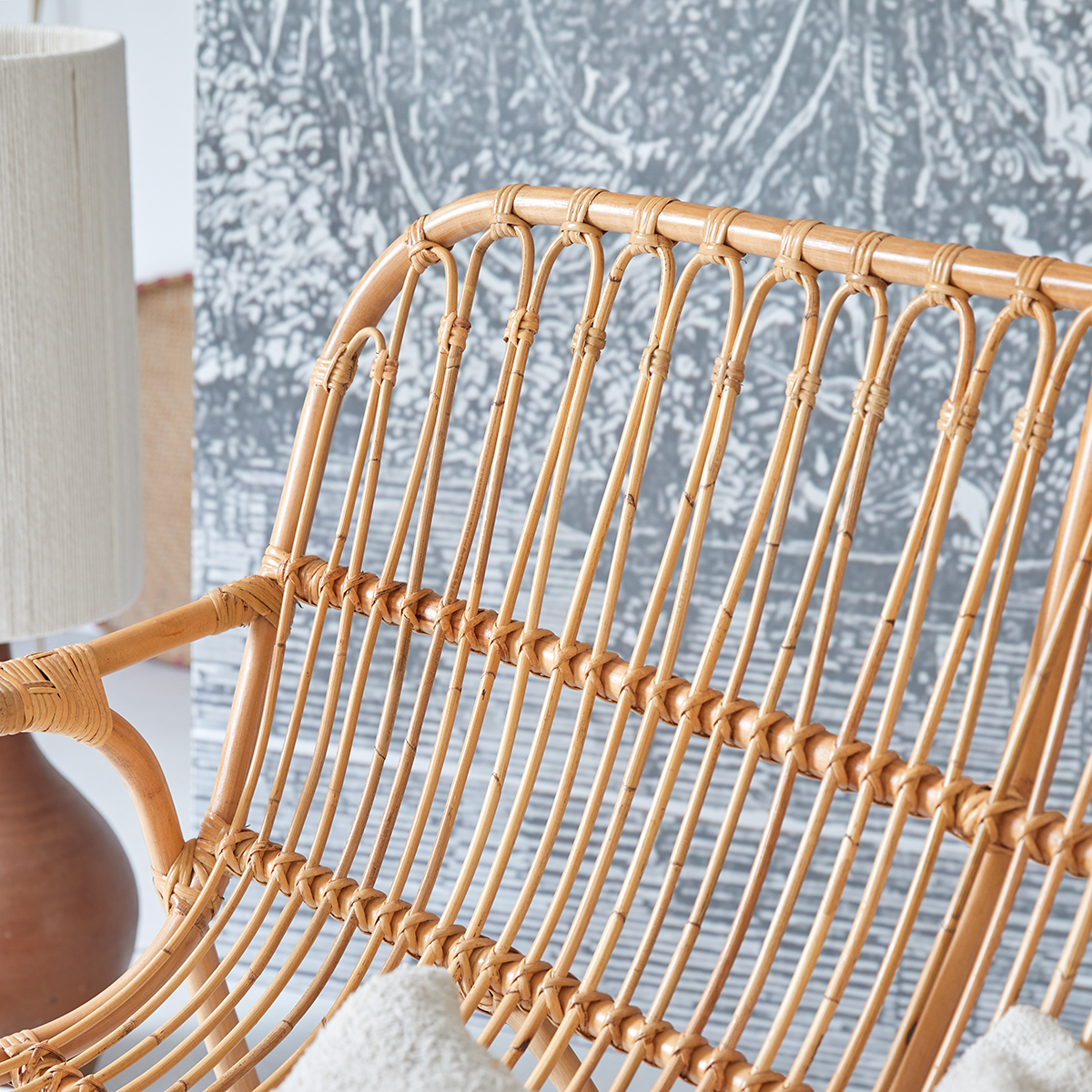 Natural Rattan Double Armchair Natural Rattan Double Armchair