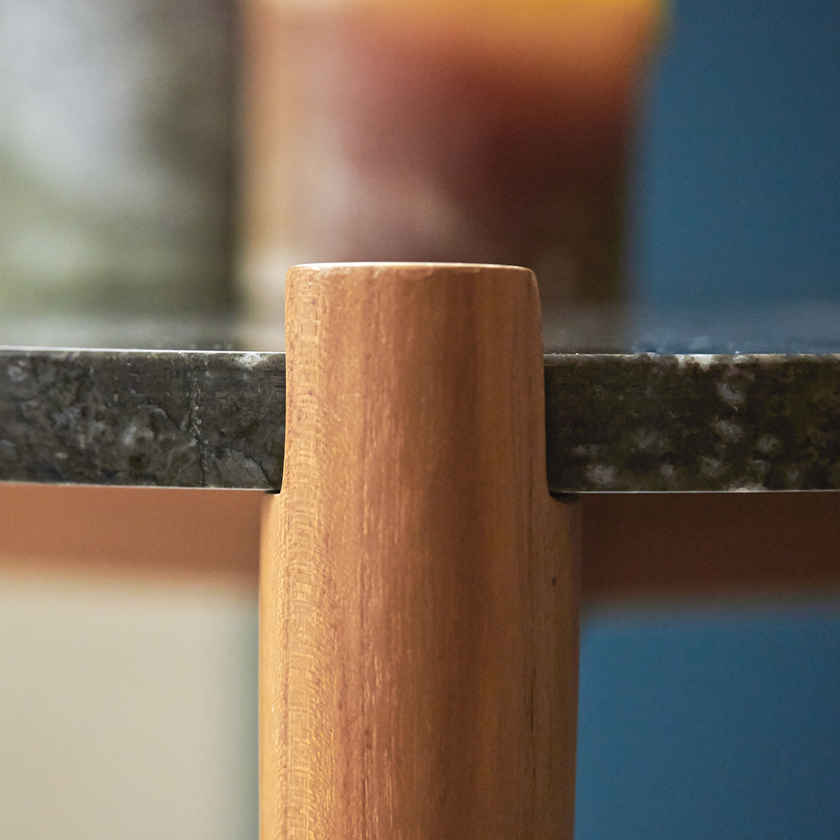 Nestor Teak and Marble Bedside Table Black Nestor Teak and Marble Bedside Table Black