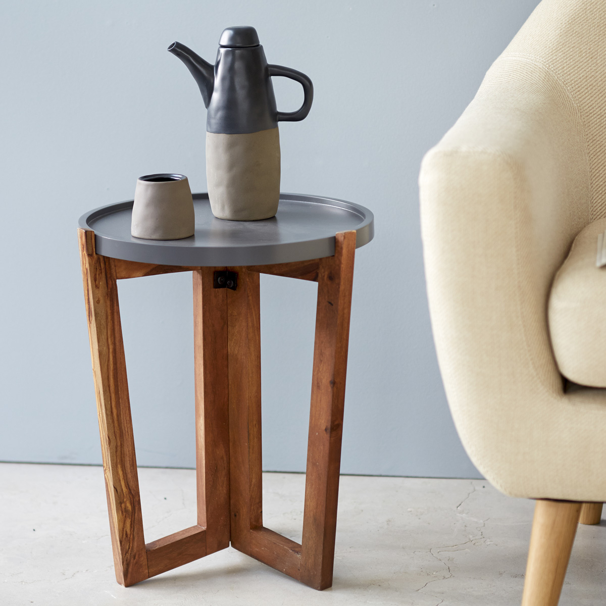 Niels Grey Sheesham Side Table 40 Niels Grey Sheesham Side Table 40