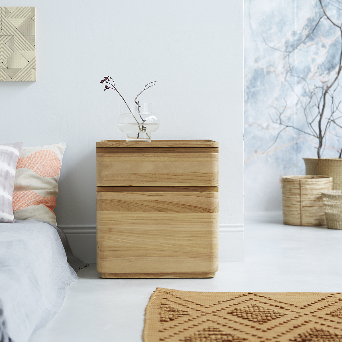 Nino solid teak bedside table Nino solid teak bedside table