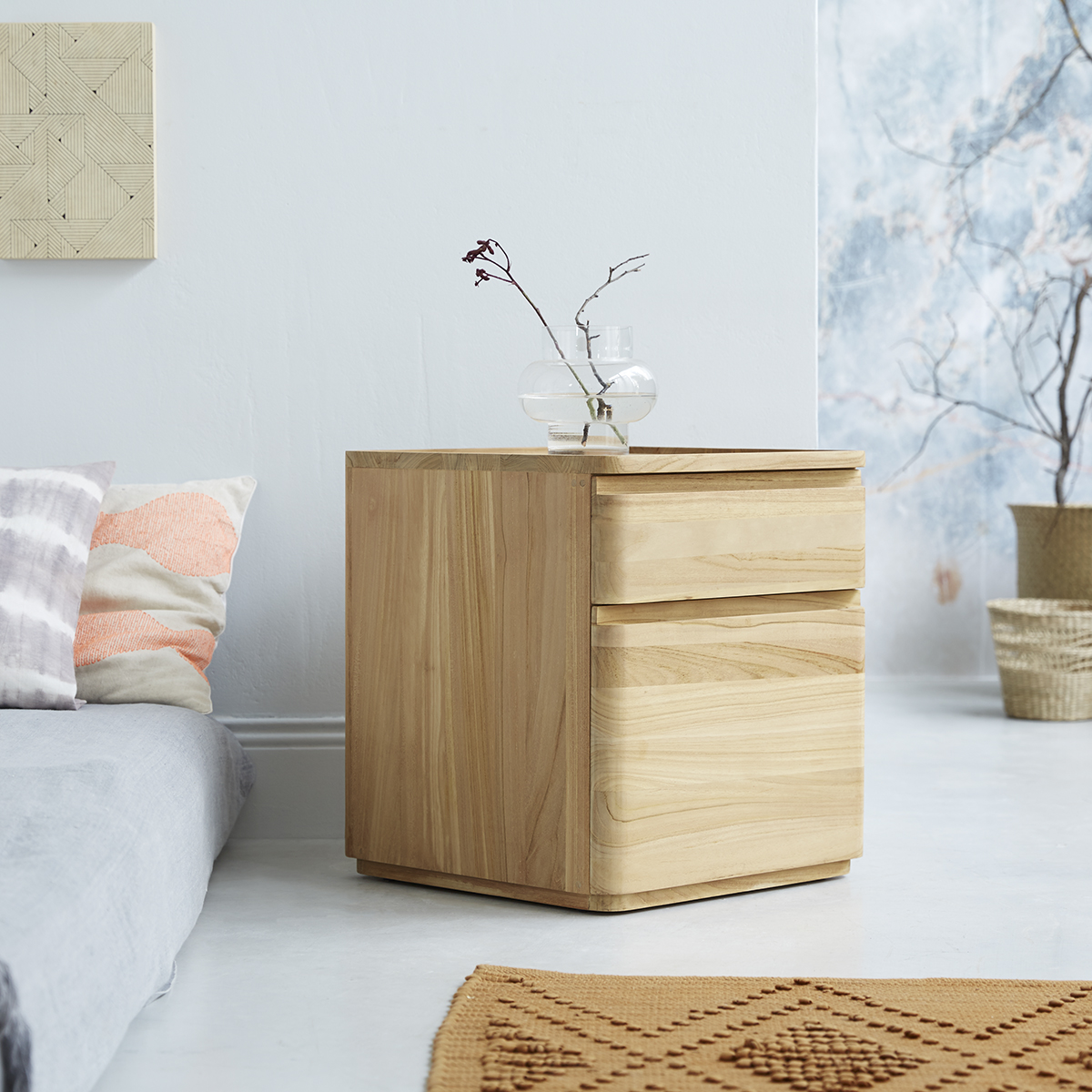Nino solid teak bedside table Nino solid teak bedside table