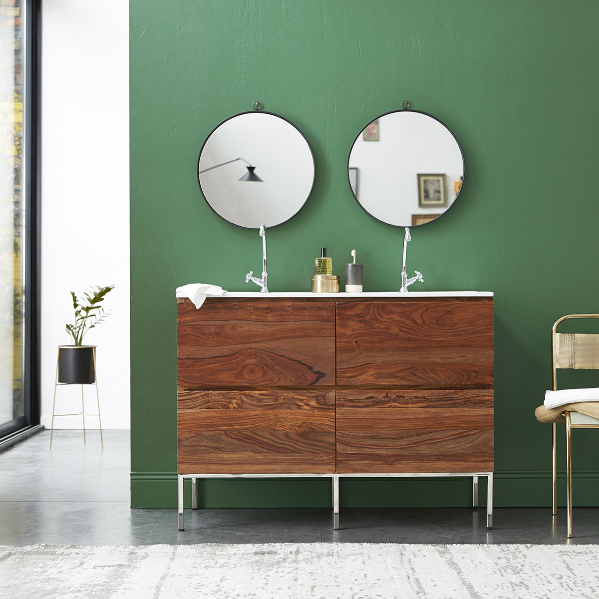 Nova solid sheesham Vanity Cabinet with Ceramic Washbasin 120 Nova solid sheesham Vanity Cabinet with Ceramic Washbasin 120