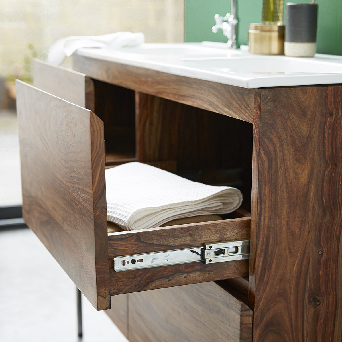 Nova solid sheesham Vanity Cabinet with Ceramic Washbasin 120 Nova solid sheesham Vanity Cabinet with Ceramic Washbasin 120