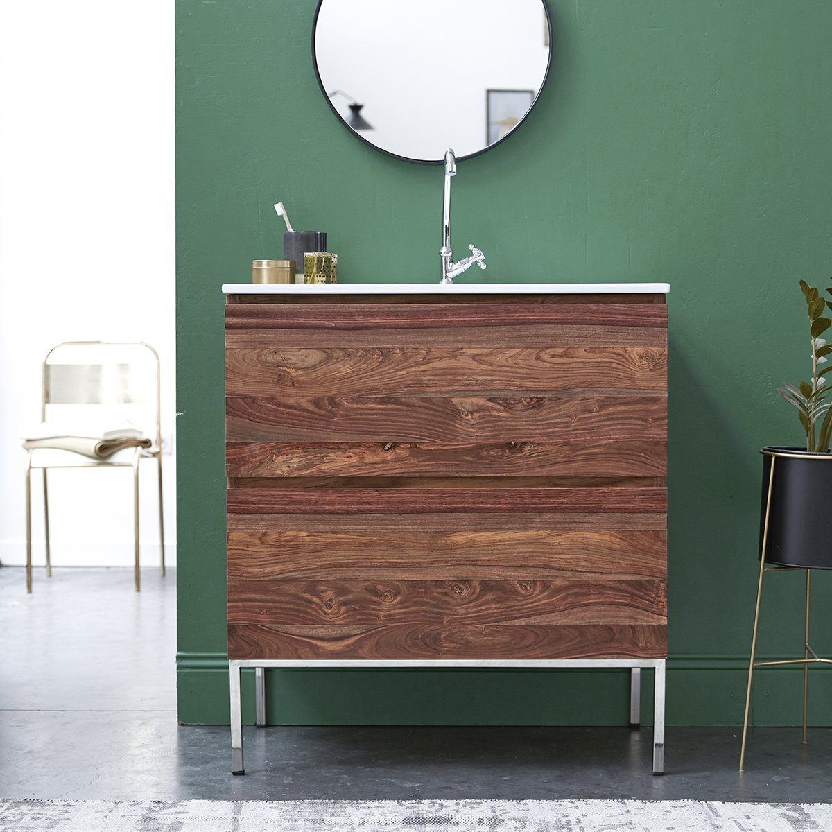 Nova solid sheesham Vanity Cabinet with Ceramic Washbasin 80 Nova solid sheesham Vanity Cabinet with Ceramic Washbasin 80
