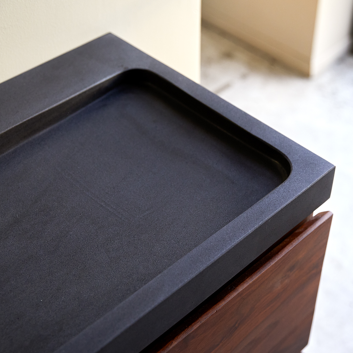 Nova solid sheesham Vanity Cabinet with Lava Stone Washbasin 80 Nova solid sheesham Vanity Cabinet with Lava Stone Washbasin 80