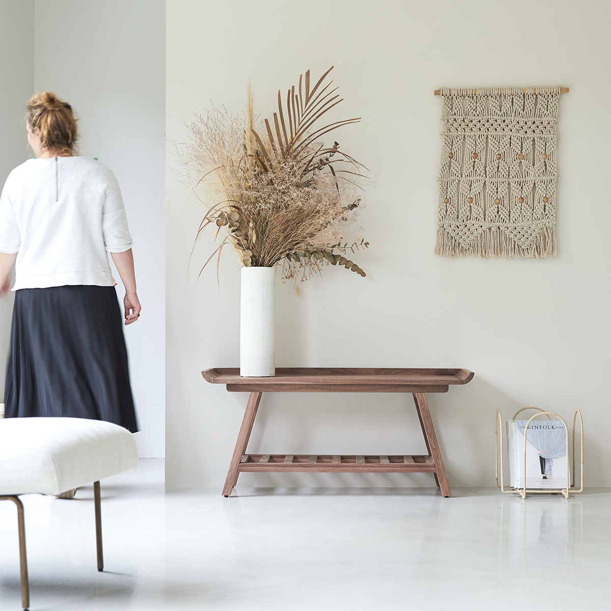 Pampa solid walnut low console table 110 Pampa solid walnut low console table 110