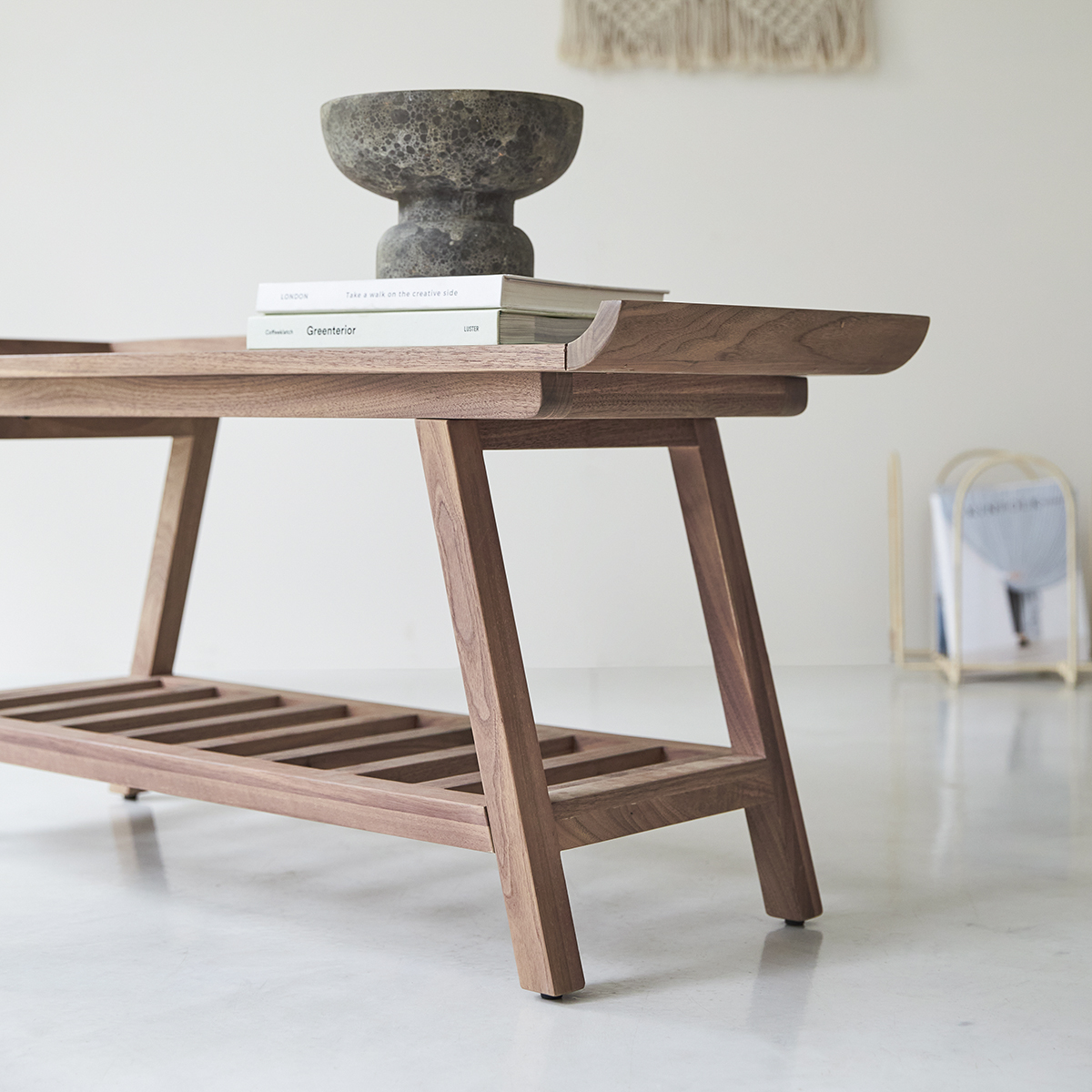 Pampa solid walnut low console table 110 Pampa solid walnut low console table 110