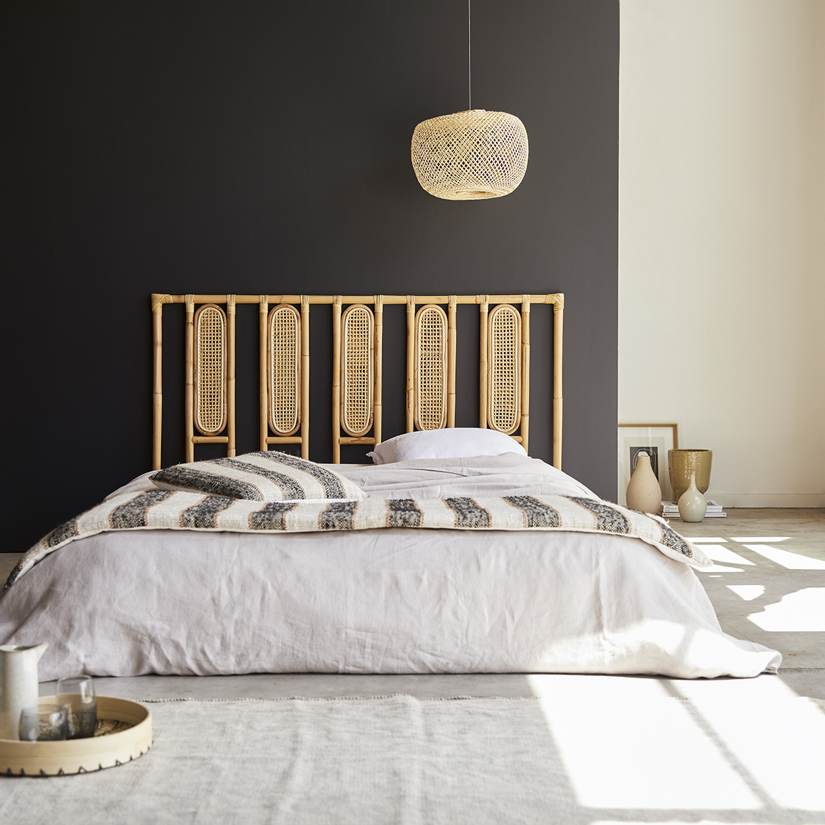 Paulette caned rattan Headboard 160 cm Paulette caned rattan Headboard 160 cm
