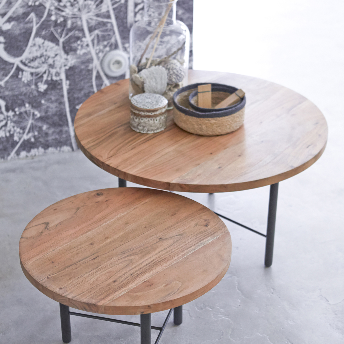 Pavel solid acacia nesting tables Pavel solid acacia nesting tables
