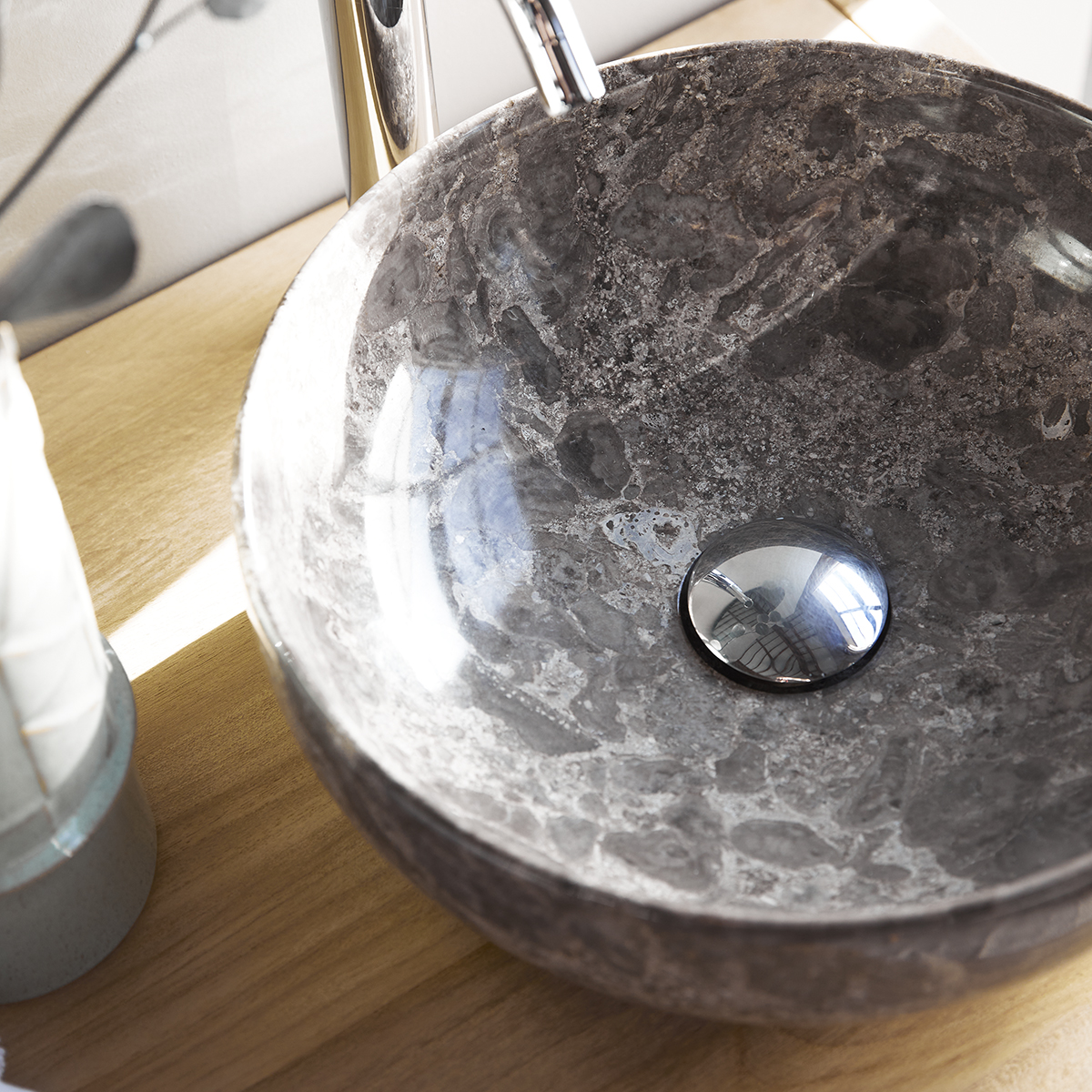 Pia Light Grey marble washbasin Pia Light Grey marble washbasin