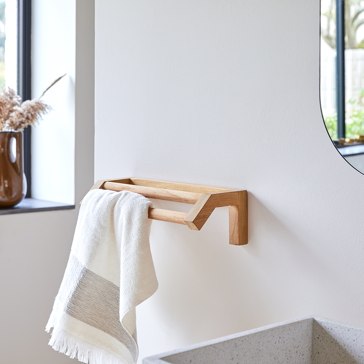 Porte serviette en teck massif Kayu Porte serviette en teck massif Kayu