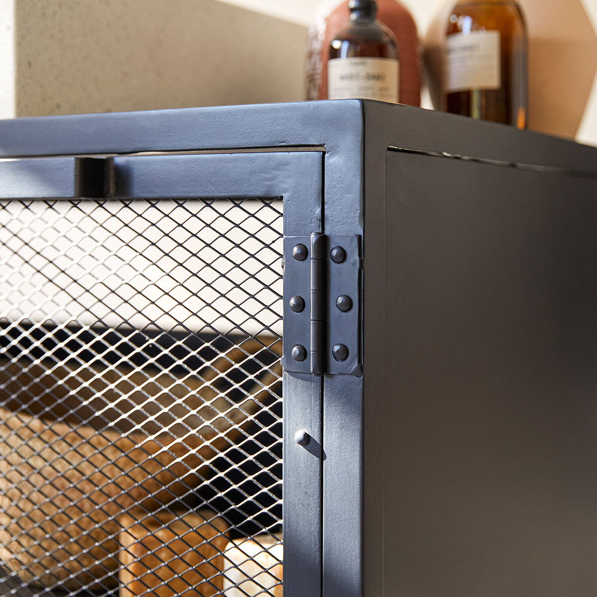 Romy metal and mango vanity cabinet 95 Romy metal and mango vanity cabinet 95