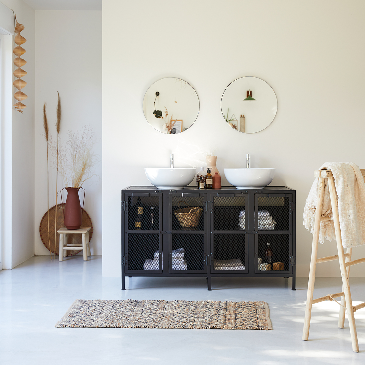 Romy metal and mango wood vanity unit 140 Romy metal and mango wood vanity unit 140