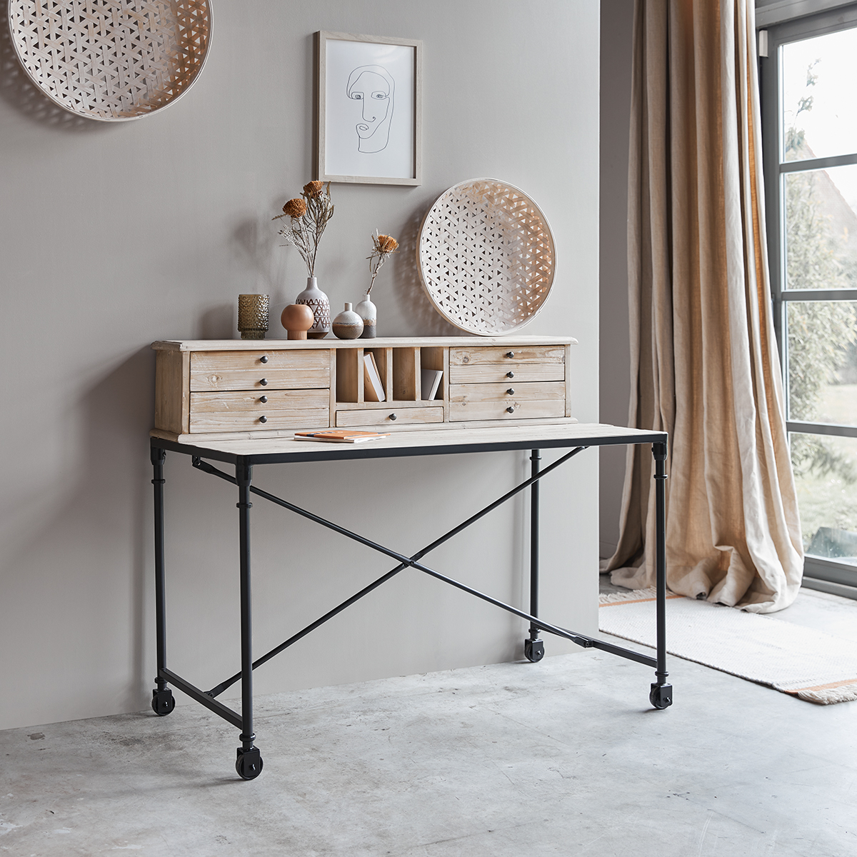 Scrivania secretaire in Pino Henry Scrivania secretaire in Pino Henry