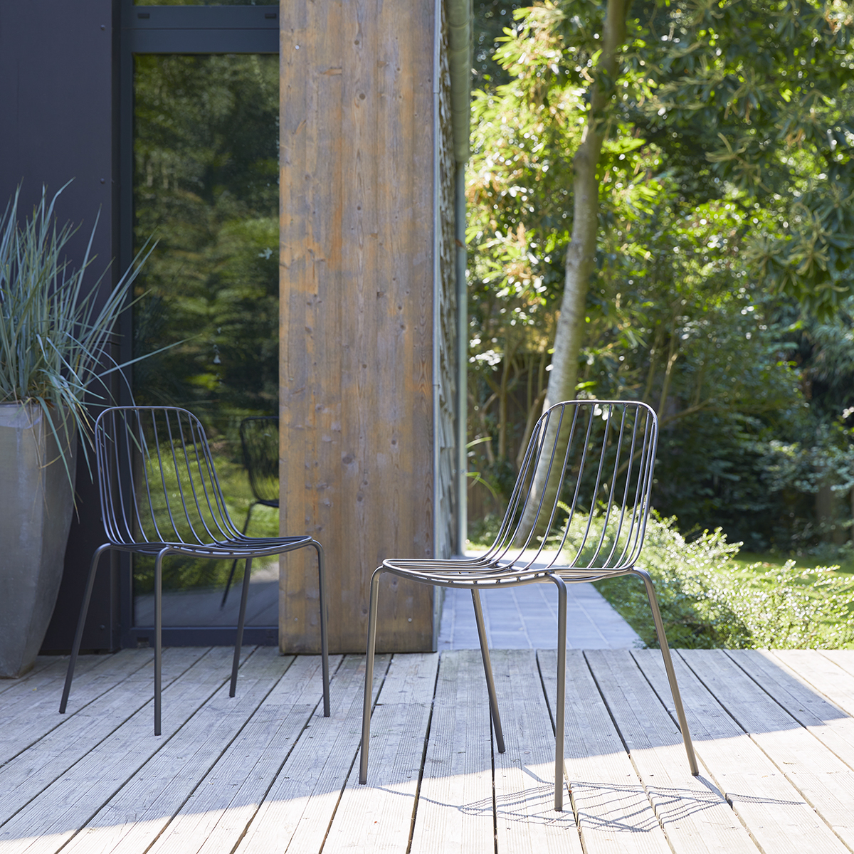 Sedia da giardino in metallo Arty dark grey Sedia da giardino in metallo Arty dark grey