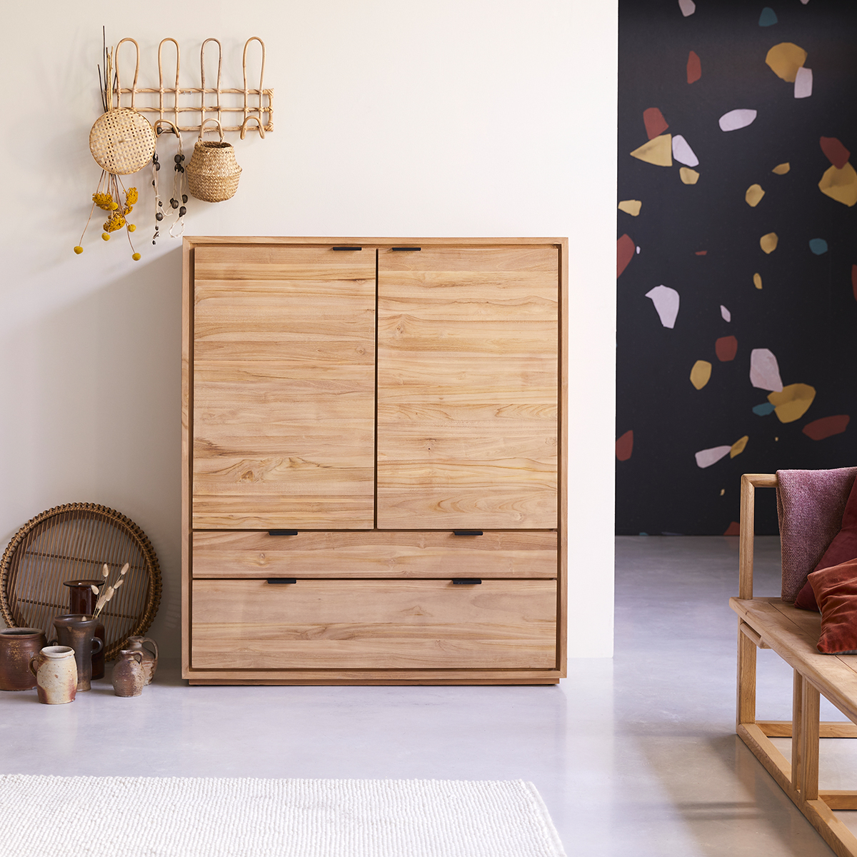 Senson solid teak cupboard 110 cm Senson solid teak cupboard 110 cm