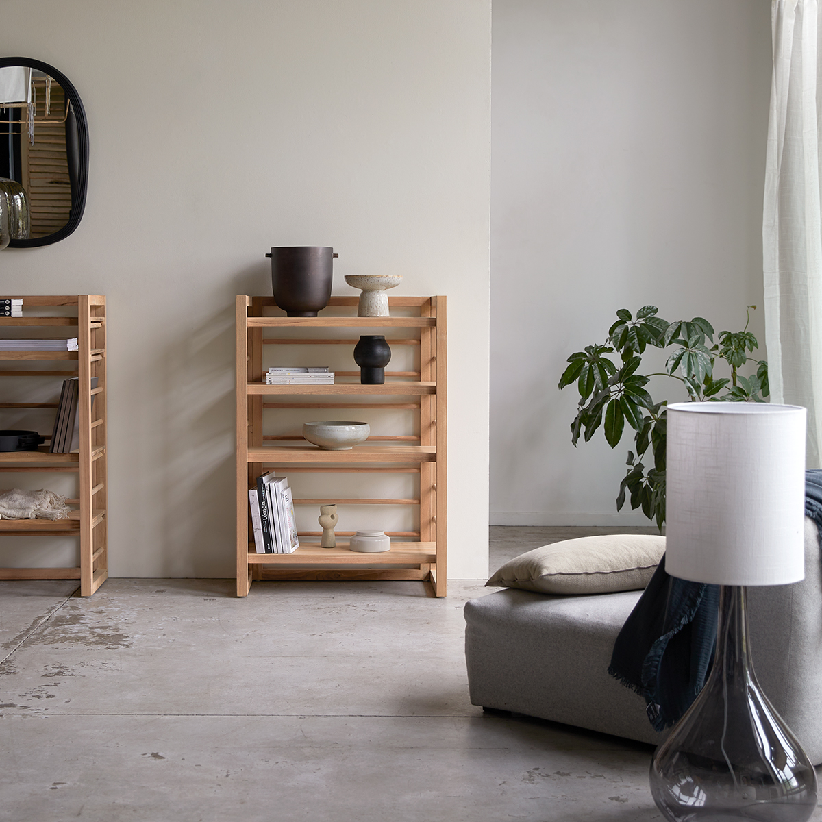 Sera solid teak bookcase 80x115 Sera solid teak bookcase 80x115