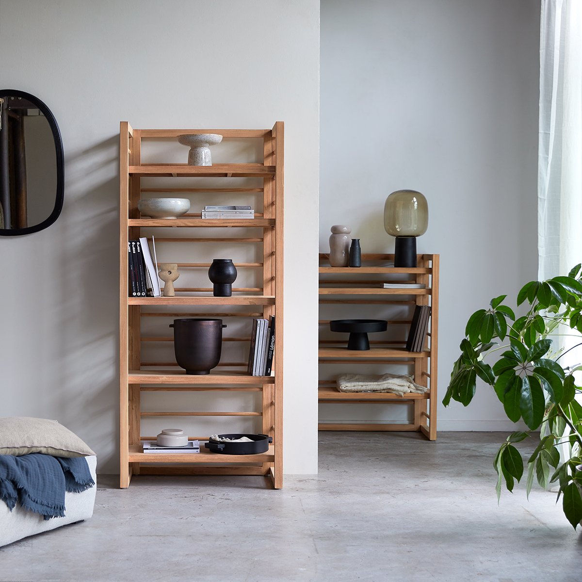 Sera solid teak bookcase 80x180 Sera solid teak bookcase 80x180