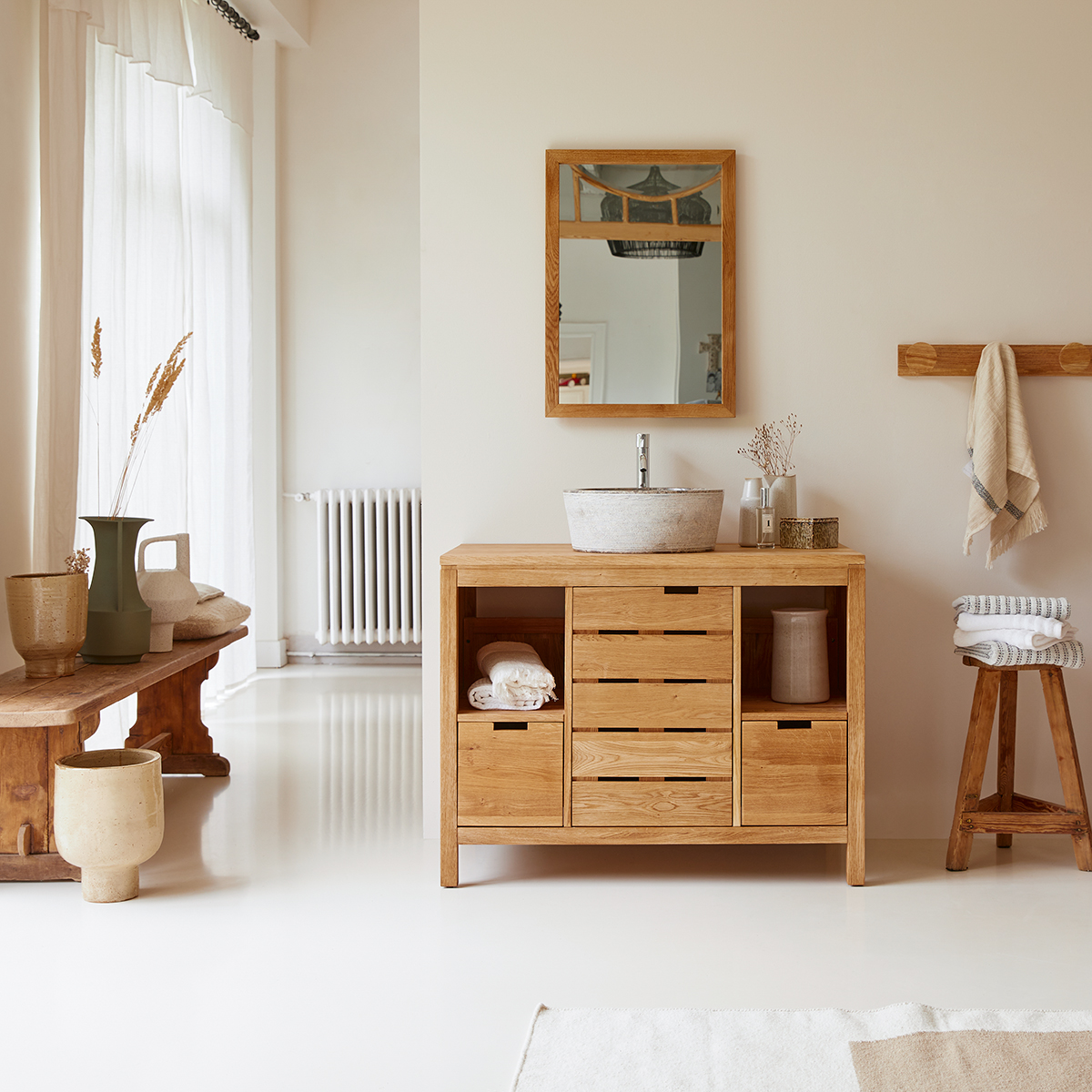 Serena solid oak Washstand 100 Serena solid oak Washstand 100