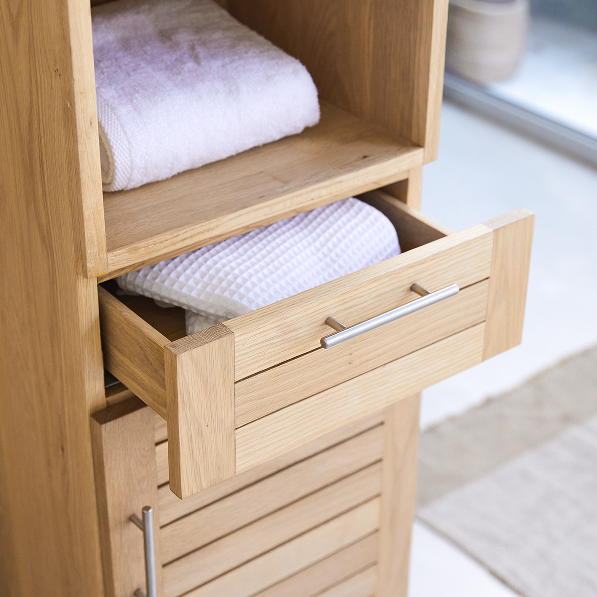 Soho Oak 180 tall oak bathroom unit Soho Oak 180 tall oak bathroom unit
