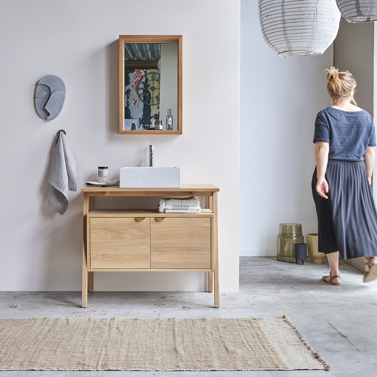 solid oak vanity unit 90 Pola solid oak vanity unit 90 Pola