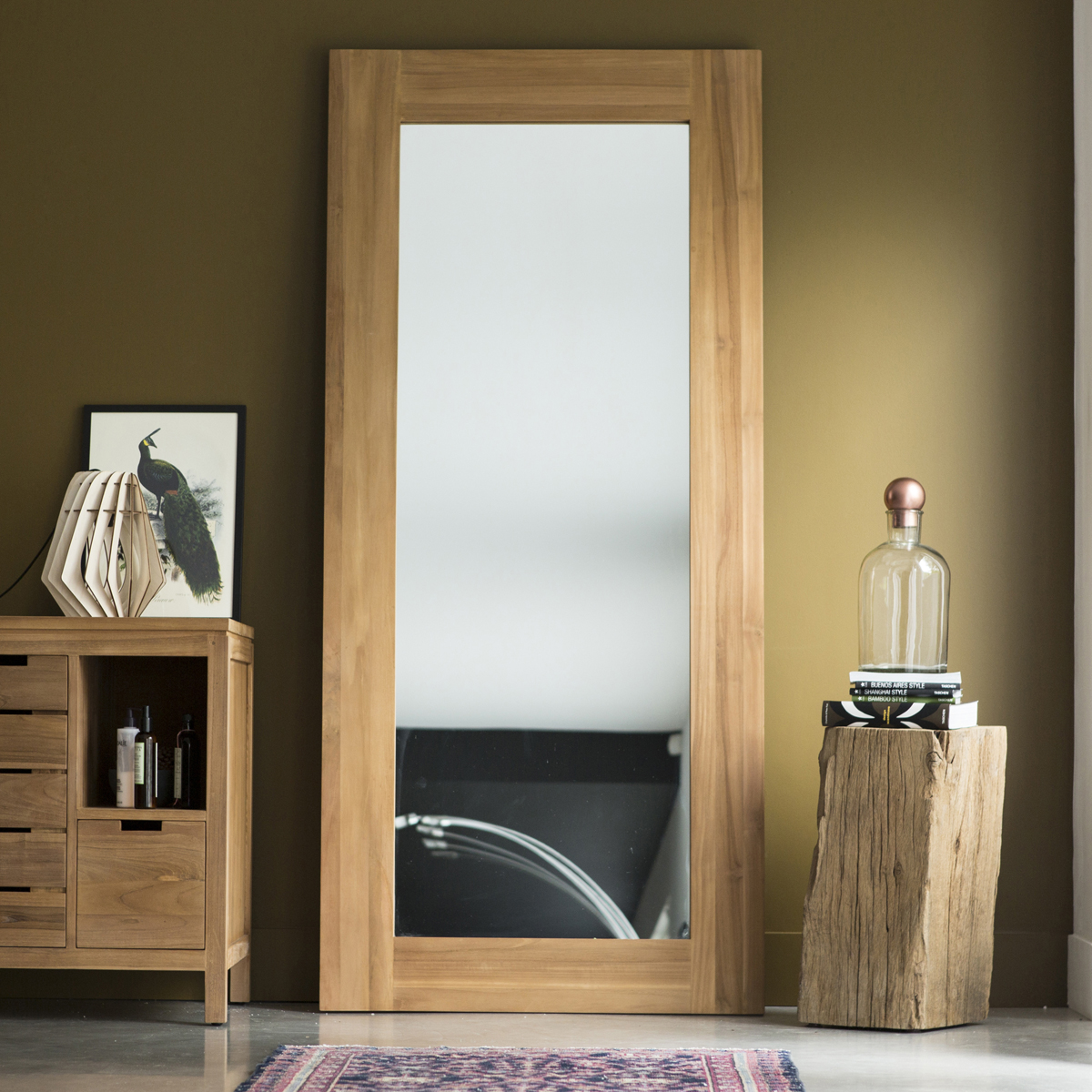 Square Teak Mirror 200x90 Square Teak Mirror 200x90