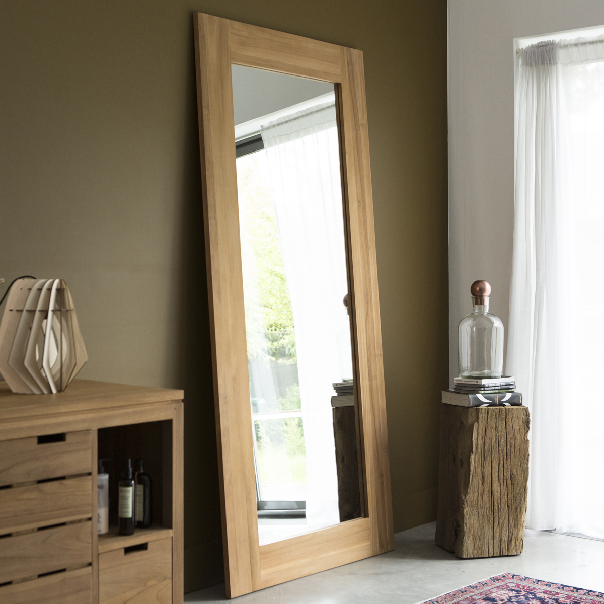 Square Teak Mirror 200x90 Square Teak Mirror 200x90
