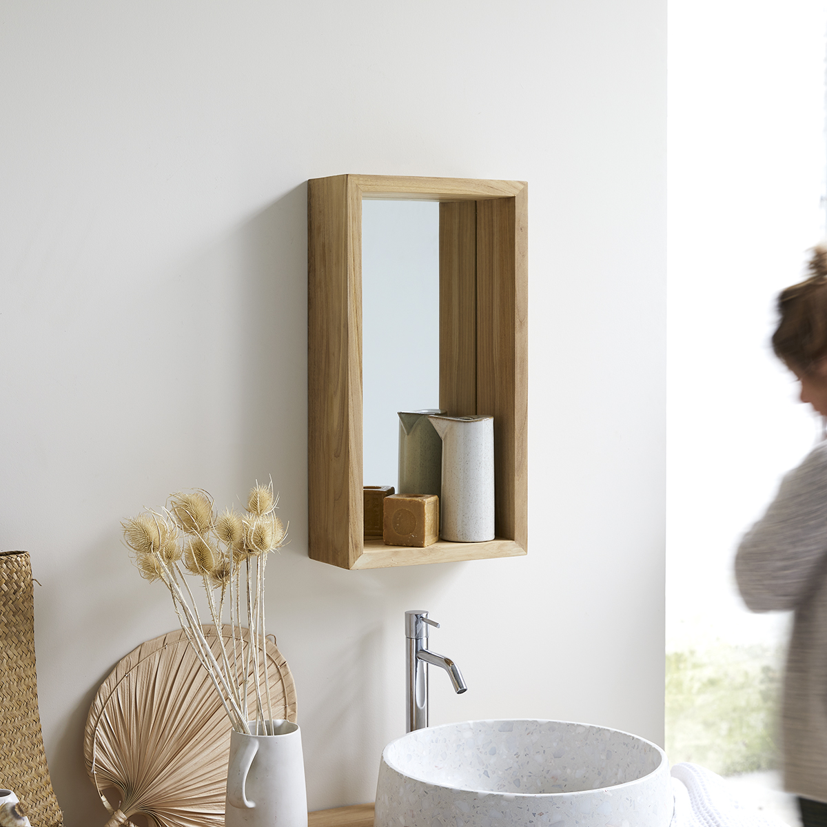 Stelle Teak Mirror 55x30 Stelle Teak Mirror 55x30