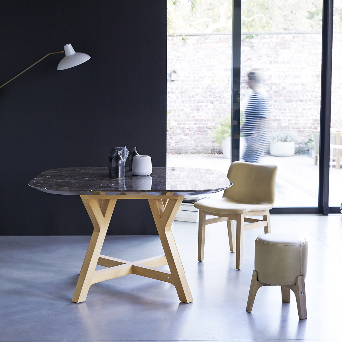 Stoneleaf Oak and Marble Dinner Table 130 Stoneleaf Oak and Marble Dinner Table 130