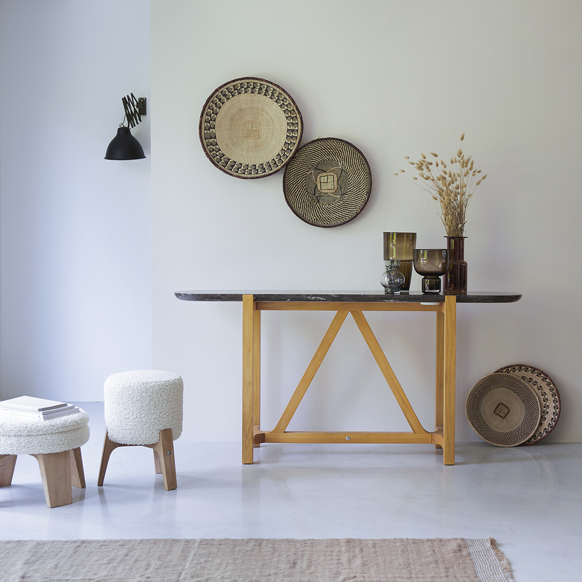Stoneleaf solid oak and marble console table 170 Stoneleaf solid oak and marble console table 170