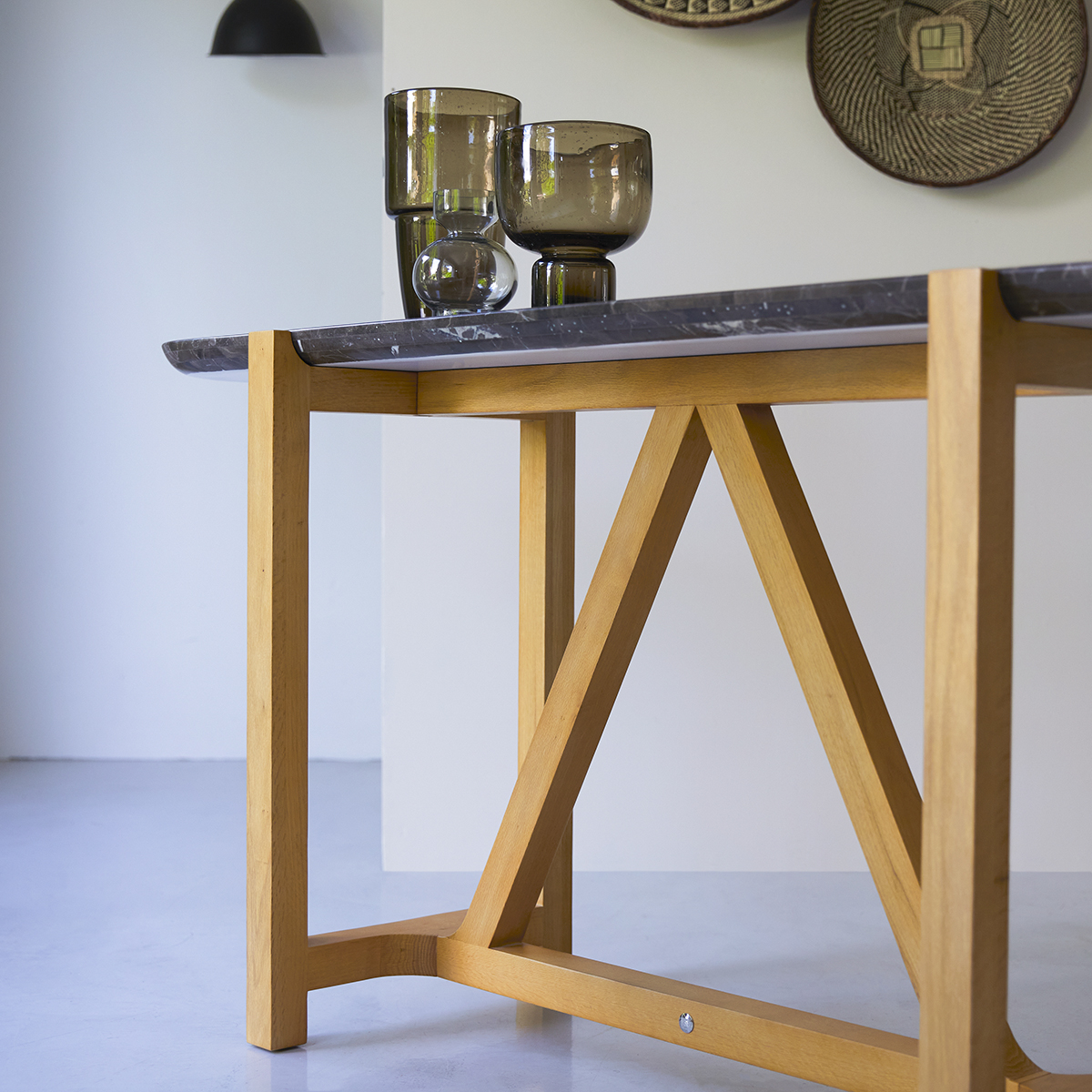 Stoneleaf solid oak and marble console table 170 Stoneleaf solid oak and marble console table 170