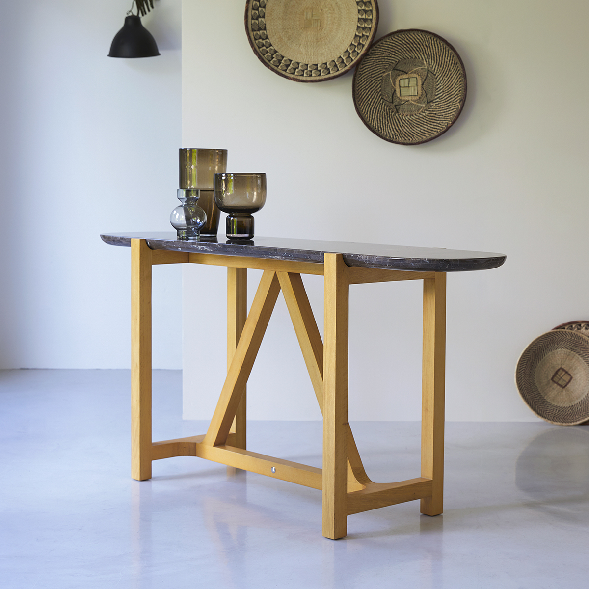 Stoneleaf solid oak and marble console table 170 Stoneleaf solid oak and marble console table 170