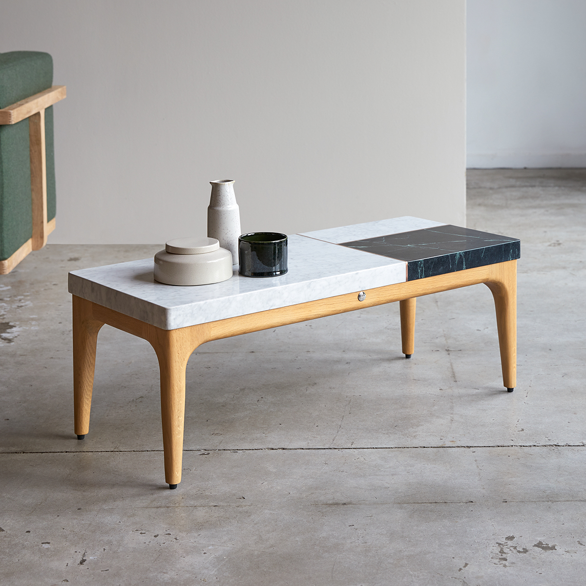 Stonepiet solid oak and marble Coffee Table 95x40 cm Stonepiet solid oak and marble Coffee Table 95x40 cm