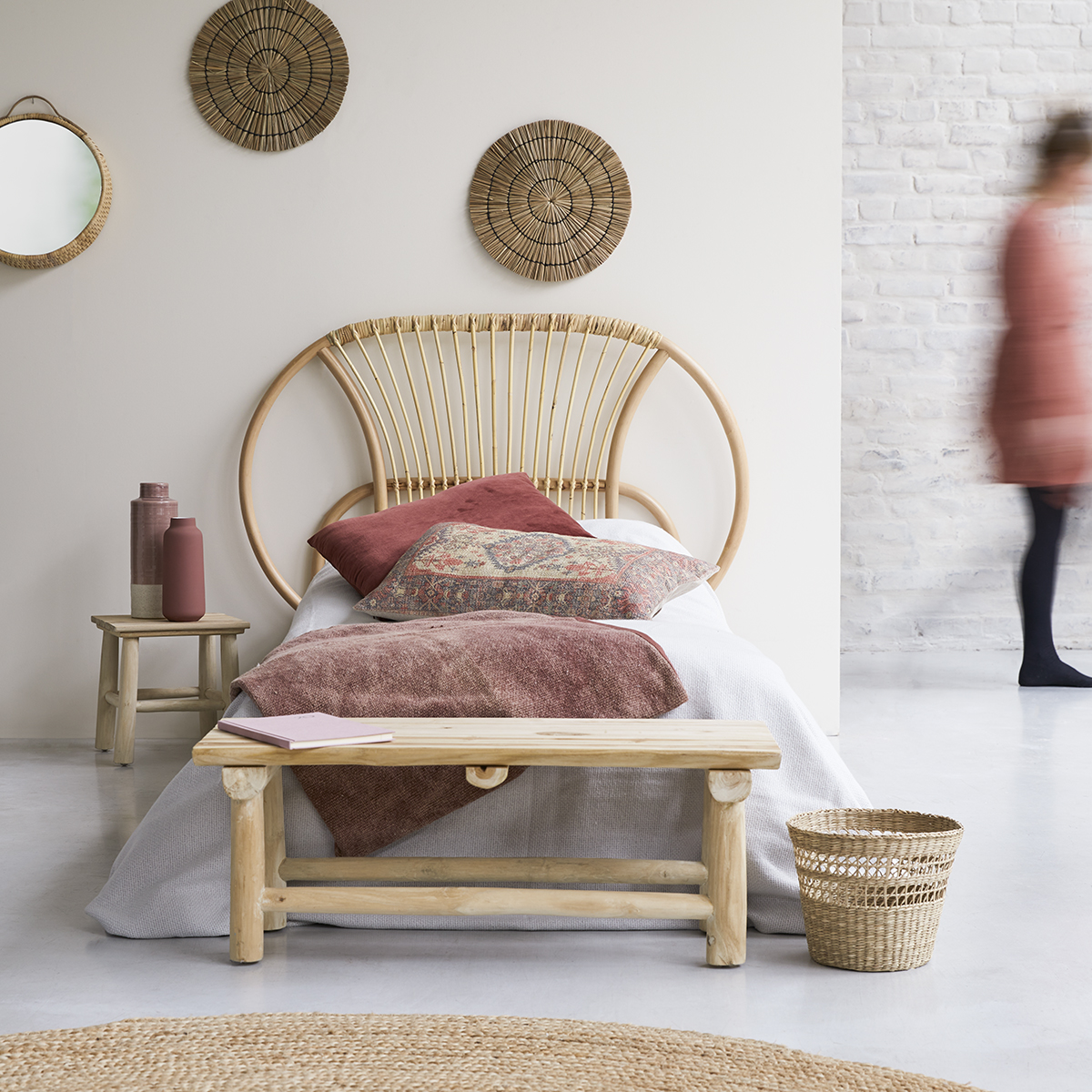 Tête de lit en rotin 120 cm Léontie Tête de lit en rotin 120 cm Léontie