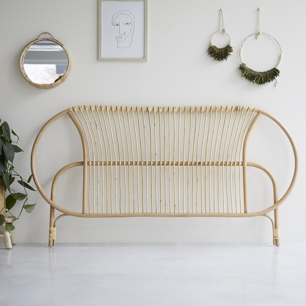 Tête de lit en rotin 190 cm Léontie Tête de lit en rotin 190 cm Léontie