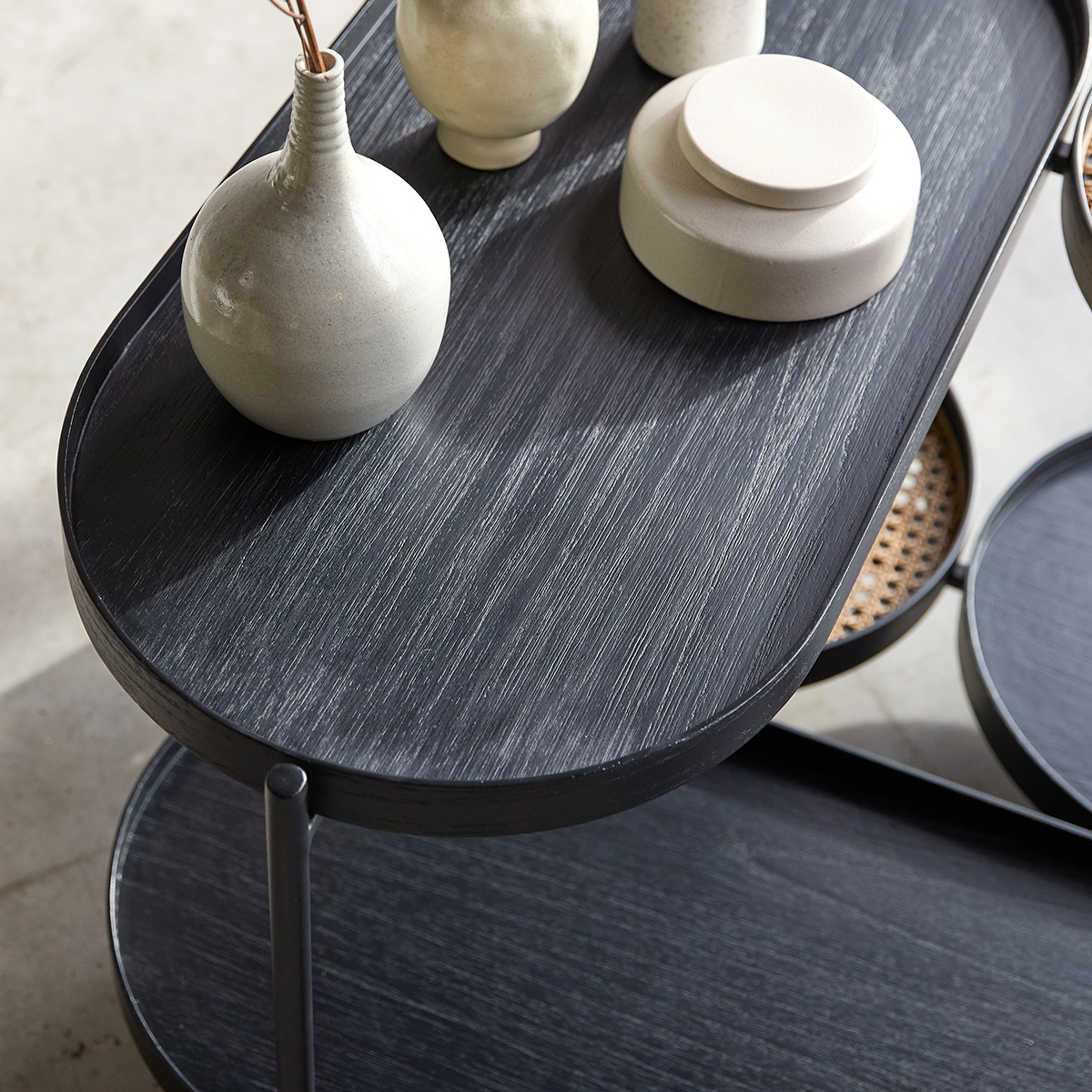 Table basse en mindi et cannage Alix Table basse en mindi et cannage Alix