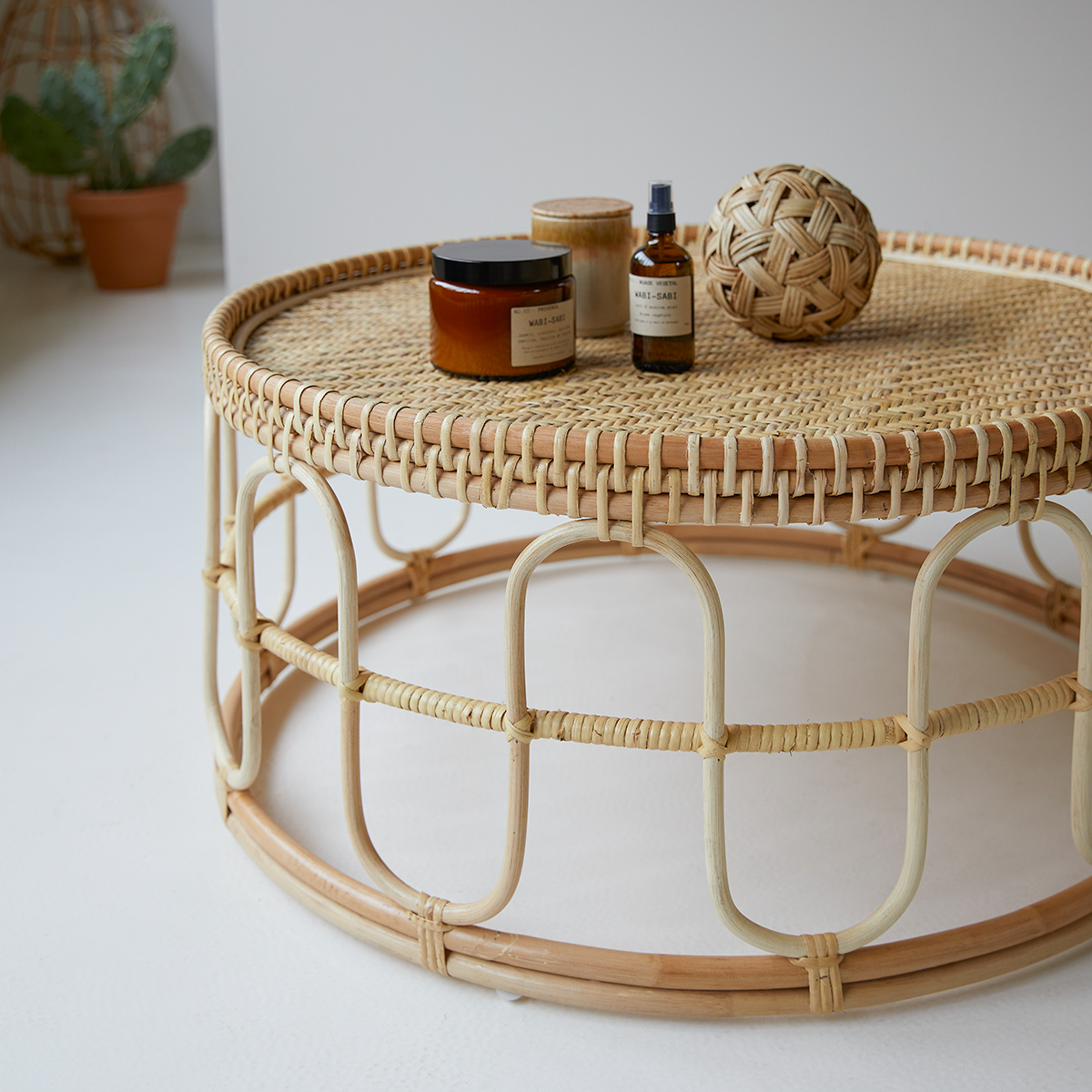 Table basse en rotin 80 Samson naturel Table basse en rotin 80 Samson naturel