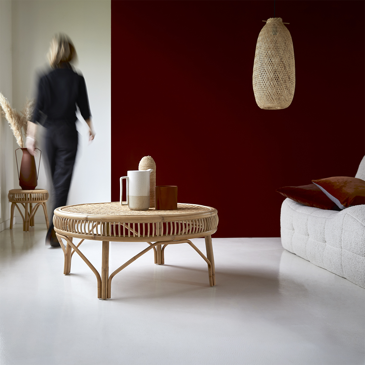 Table Basse Ronde En Rotin 90 Cm Mobilier Pour Le Salon Tikamoon