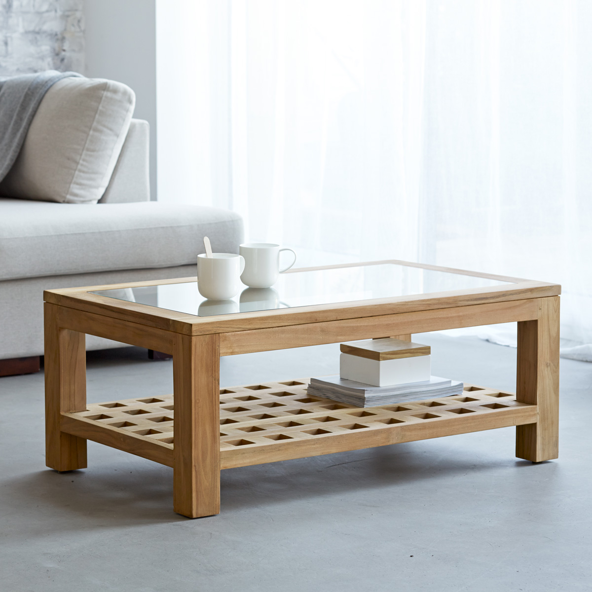 Table basse en teck massif 100x60 Kwad Table basse en teck massif 100x60 Kwad
