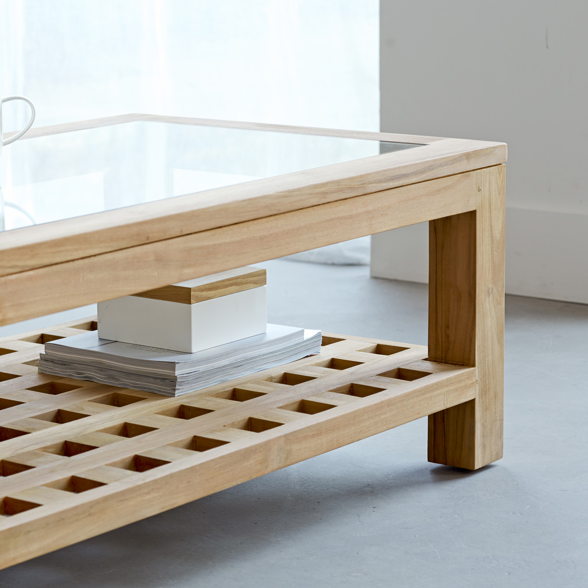 Table basse en teck massif 100x60 Kwad Table basse en teck massif 100x60 Kwad