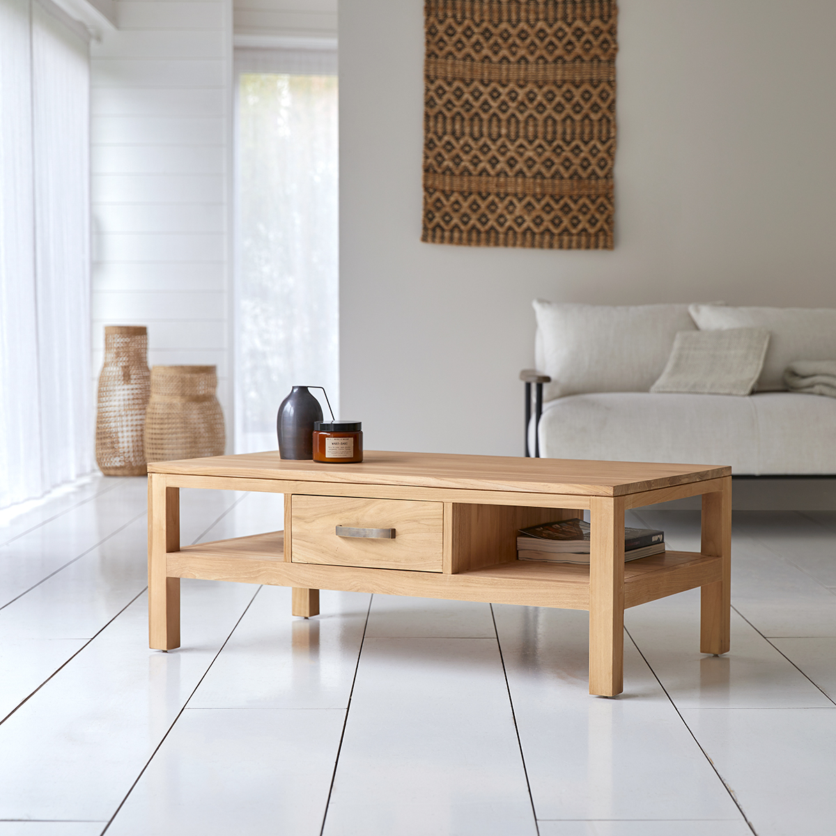 Table basse en teck massif 110x60 Vertigo Table basse en teck massif 110x60 Vertigo