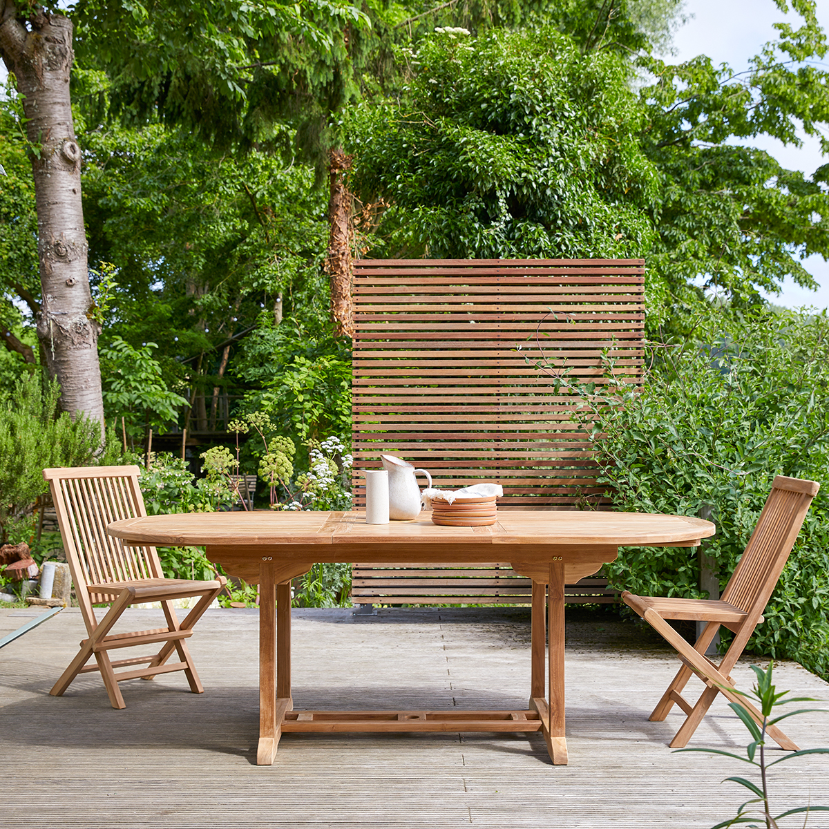 Table de jardin ovale en teck massif 160 Capri Table de jardin ovale en teck massif 160 Capri